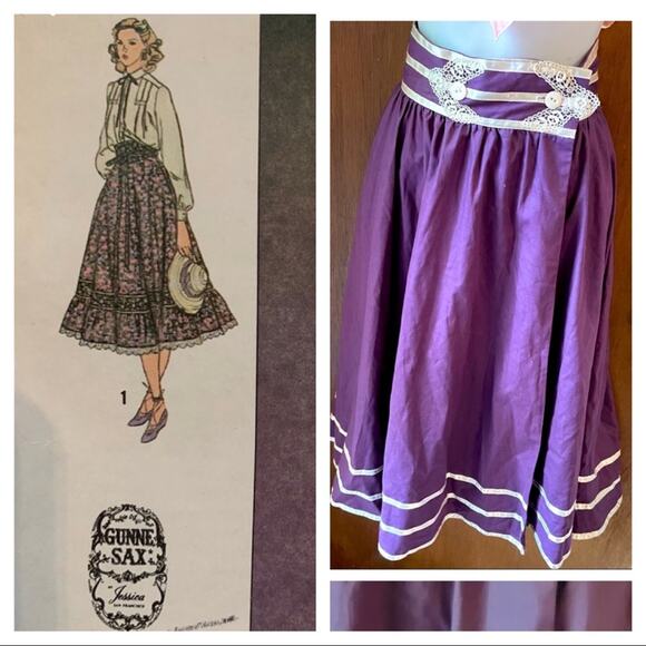 Gunne Sax purple prairie skirt cottagecore - Picture 2 of 10